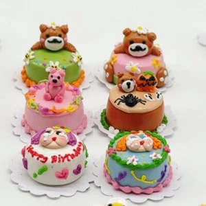 6 pieces Miniature Cake, Miniatures Sweet Cake, Miniature clay work 1:12 Scale - Picture 1 of 7