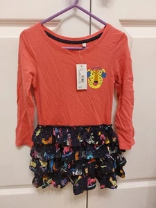 Bluezoo Mädchen Tier Rüschen Kleid Alter 2-3 Jahre Band Neu mit Etikett Katze Tiger - Bild 1 von 4
