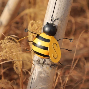 4 Pack Metal Bee Wall Art Sculptures Garden Decorations, Hanging Bee Wall Dec... - Picture 1 of 8