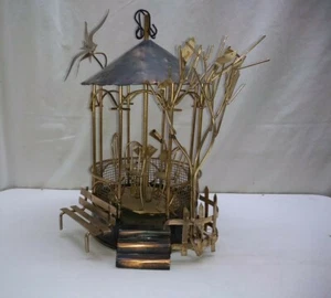 Enesco Metallpavillon Spieluhr 1978 animierte Musikbühne hergestellt in Jokiwa Japan - Bild 1 von 12