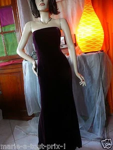 Rena Lange Long Evening Dress Velvet Train Eggplant 36 New & Rare! - Picture 1 of 7