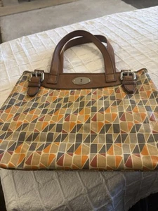 👜FOSSIL Damen "KEY.PER" Medium Coated Cotton & Leather Totes/Shoulder Bag👜 - Bild 1 von 8