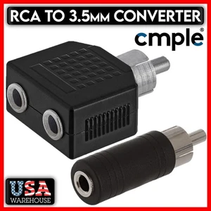 RCA to 3.5mm Converter RCA Adapter Audio Splitter Male to Female 1/8" Plug/Jack - Picture 1 of 7