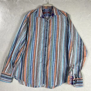 Robert Graham Multicolor Stripe Skull Paisley Longsleeve Button Down Shirt XL - Picture 1 of 15