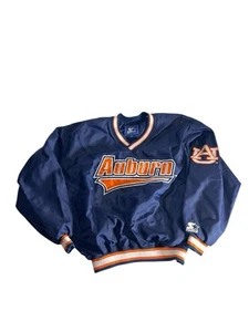 Vintage Starter Auburn Tigers Mens Medium Blue Pullover Windbreaker Logo NCAA - Picture 1 of 4