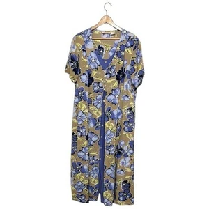 La Cera Midikleid Damen Gr. XL doppellagig geblümt tropischer Hawaii-Stil - Bild 1 von 10