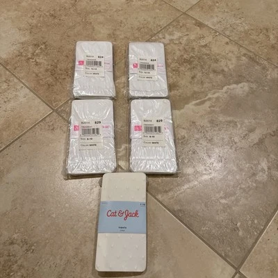 Toddler girls 5 pairs of white tights size 7-10 , 8-10 and 12-14 New - Image 1 of 4