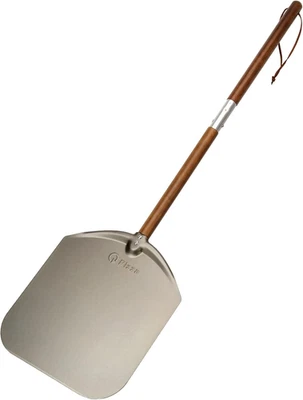 Cáscara de pizza de aluminio de 12" con mango largo, espátula de pizza, paleta giratoria para gri Foto 1 de 4