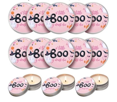 23 mini velas rosa y plata A Little Boo Is Alnost Due lavanda y polvo para bebés Foto 1 de 4