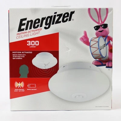 Energizer LED Ceiling Light Motion-Activated Battery Operated White 300 Lumens - Image 1 of 4