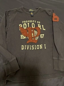 Polo Ralph Lauren Embroidered Crewneck  Long Sleeve Shirt  Boys Size 8 - Picture 1 of 8