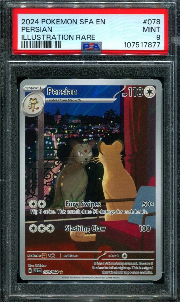 PSA 9 Persian 078/064 Shrouded Fable IR Illustration Rare Pokemon Card - Image 1 of 1
