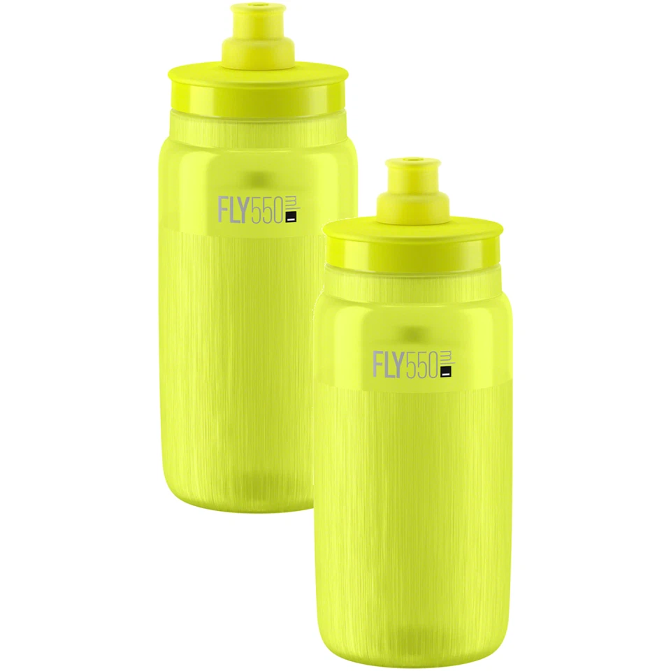 Elite Fly Tex Water Bottles Bundle - 550ml, BPA-Free, Textured Grip, Yellow - Image 1 of 2