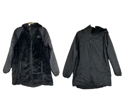 Chaqueta acolchada acolchada polar peluda reversible XL negra The North Face para mujer Foto 1 de 4