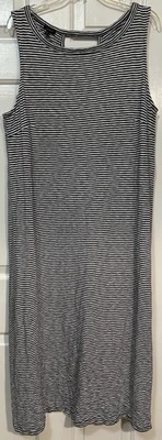 Maxi Vestido Talbots Sin Mangas Para Mujer XL Negro Blanco Rayas Cerradura Espalda Foto 1 de 4