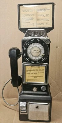 Teléfono de pared giratorio negro Northern Electric 3 ranuras para monedas teléfono de pago NE 233 QF Foto 1 de 4