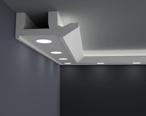 2m LED Stuckleisten Lichtvoutenprofil indirekte Deckenbeleuchtung Hartschaum - Bild 1 von 8