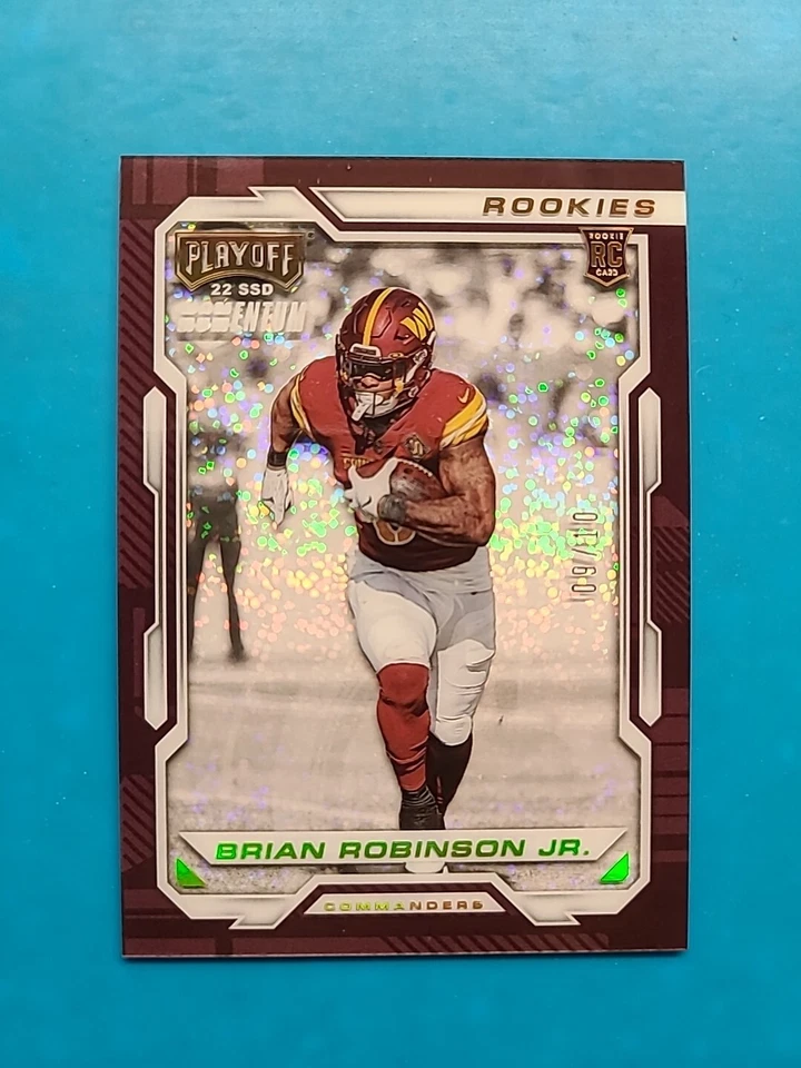 2022 Panini Chronicles Playoff Momentum Brian Robinson Jr Sparkle /10 RC Rookie - Image 1 of 4