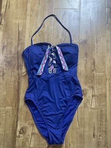 Traje de baño de una pieza con cordones Trina Turk talla 6 azul - Imagen 1 de 9