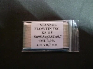 Lötzinn, Lötdraht, Stannol Flowtin TSC KS 115 Sn95,5ag3,8Cu0,7+ML 3,0% Dm. 0,7mm - Bild 1 von 1