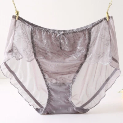 Lace Sheer Women Underwear Knickers Briefs Sexy Retro High Waist Polka Dot - Image 1 of 4