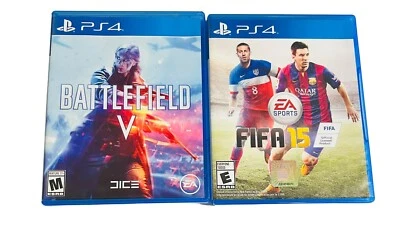 playstation 4 PS4 Video Game Lot Of 2 Battlefield V & FIFA 14 Complete W/Manual - Image 1 of 4