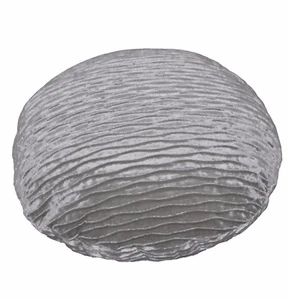mp02n Silver Grey Folds Shimmer Velvet Round Cushion Cover/Pillow Case Custom - Picture 1 of 5
