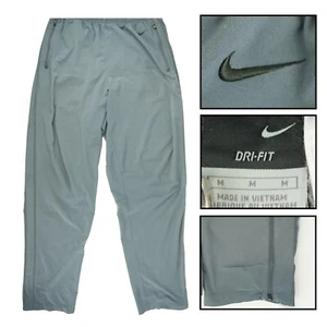 NIKE 90's Dri-Fit Athletic Pants Size Medium Elastic Waist, Zip Bottoms - Picture 1 of 17