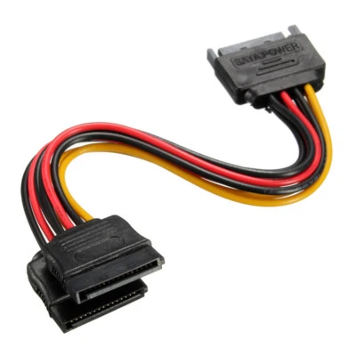 5 Bulk Pack SATA power splitter Y cable adapter 1 male 2 female connectors - Image 1 of 4
