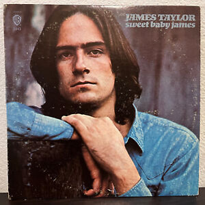 JAMES TAYLOR - Sweet Baby James (w/Poster) - 12" Vinyl Record LP - VG
