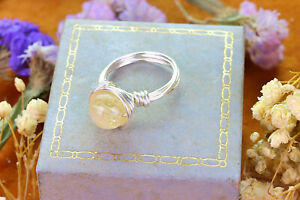 Citrine Ring, Silver Crystal Gemstone Rings, Stacking Rings For Women, Handmade