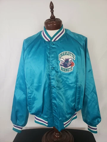🚨🔥Vintage Chalk Line XL Charlotte Hornets Starter Style Satin Rare Jacket EUC! Cover