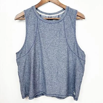 Camiseta de entrenamiento Reebok espalda dividida talla L azul jaspeado sin mangas ropa deportiva sin mangas Foto 1 de 4