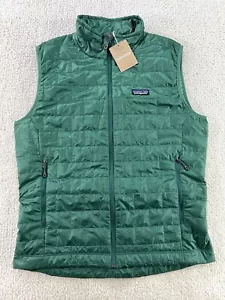 Patagonia Nano Puff Vest Mens Size Medium Conifer Green Puffer Full Zip New $189 - Picture 1 of 11