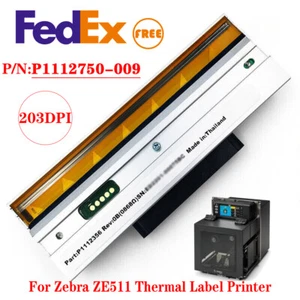 203dpi Printhead for Zebra ZE511 Thermal Label Printer P1112750-009 Genuine - Afbeelding 1 van 4