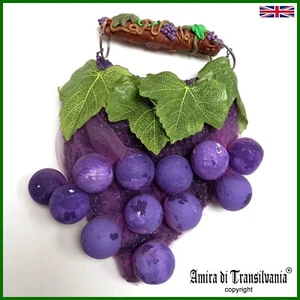 fashion bag original accessories hand handle vintage brand luxury purple grape - Picture 1 of 24