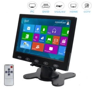 7'' TFT LCD Display CCTV Security Monitor RCA/AV/VGA/HDMI 1080P DVD PC Screen - Picture 1 of 12