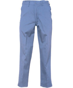 Men's Work Pants Postman Blue 100% Cotton Flex Waist Industrial REED Uniform