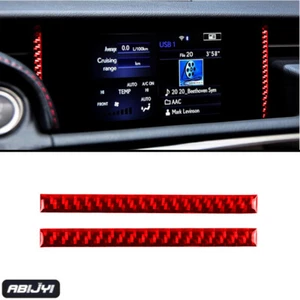 Red GPS Navigation Display Panel Carbon Fiber Trim For Lexus IS250 IS350 2013-18 - Foto 1 di 18