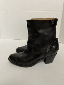Frye Leder Booties Stiefel Damen schwarz kurz Größe 9B Biker Motorrad Motorrad - Bild 1 von 9