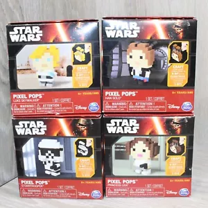 Star Wars Pixel Pops Leia Luke Han Solo Craft 8-Bit Disney Spin Master 4 Count - Picture 1 of 10