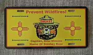 U.S. Forest Service Smokey Bear Metall Nummernschild 6"x12" Capitan, NM - Bild 1 von 1