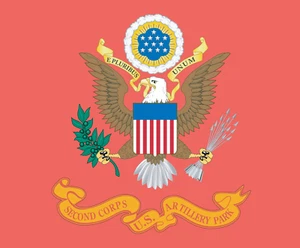 Rectangle Flags - Artillery Branch - Flag w Fringe - Second Corps US Artillery - Picture 1 of 1