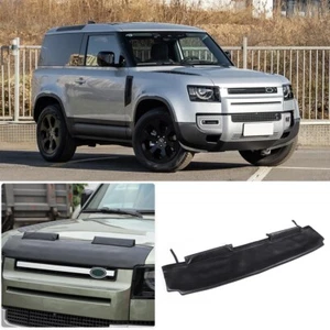 PU Leather Car Bonnet Hood Bra Wind & Bug Deflectors For LR Defender 2020-23 - Picture 1 of 12