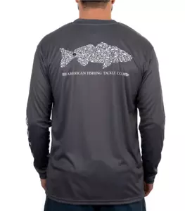 AFTCO Red Alert Performance Fishing UPF 50 Shirt - Redfish Gray Medium - Picture 1 of 4