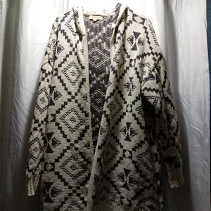 Rewind Cream And Brown Hooded Sweater Size 1X - Picture 1 of 4