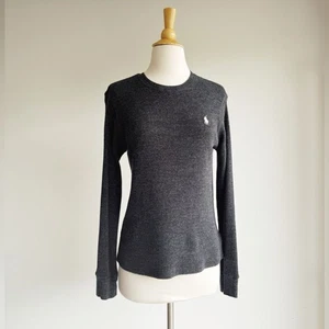 Top POLO RALPH LAUREN Etiqueta Azul Gris Oscuro Logo Poni Tejido Gofre Mediano - Imagen 1 de 5