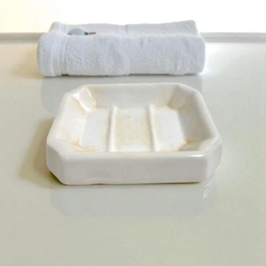 Antique Ironstone Soap Dish Goodwin Bros. Pearl White East Liverpool Ohio - Picture 1 of 9
