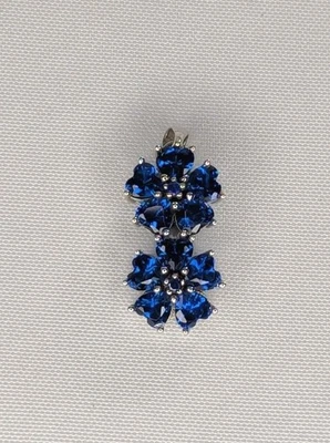 Lab Created Blue Spinel Pendant - Sterling Silver - Image 1 of 4