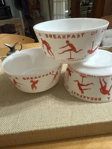 Vintage Wheaties Breakfast Of Champions Cereal Bowl Set Of 3 - Picture 1 of 5